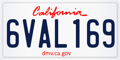 CA license plate 6VAL169