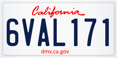 CA license plate 6VAL171