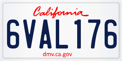 CA license plate 6VAL176