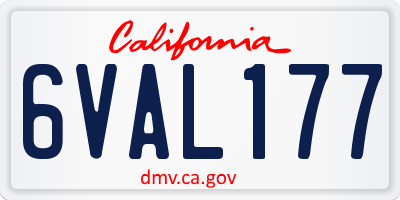 CA license plate 6VAL177
