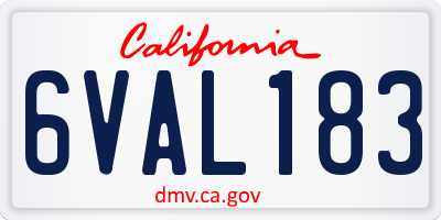 CA license plate 6VAL183