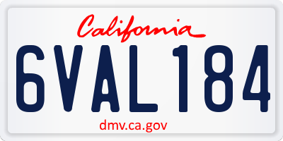 CA license plate 6VAL184
