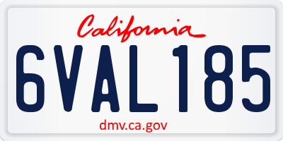 CA license plate 6VAL185