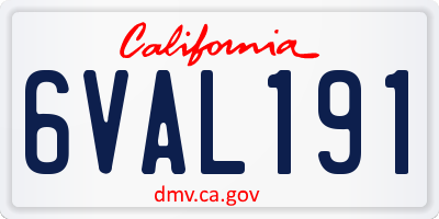 CA license plate 6VAL191