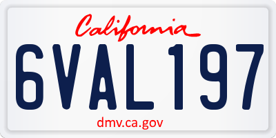 CA license plate 6VAL197