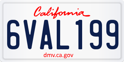 CA license plate 6VAL199