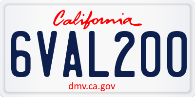 CA license plate 6VAL200