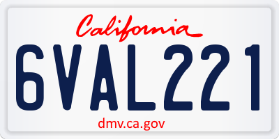 CA license plate 6VAL221
