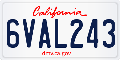CA license plate 6VAL243