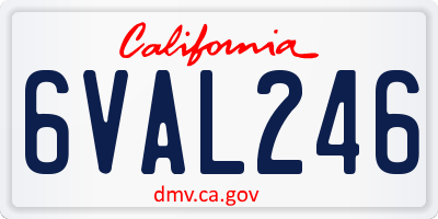 CA license plate 6VAL246