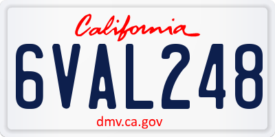 CA license plate 6VAL248