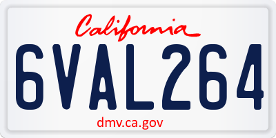 CA license plate 6VAL264