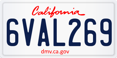 CA license plate 6VAL269