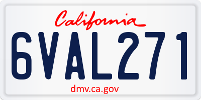 CA license plate 6VAL271