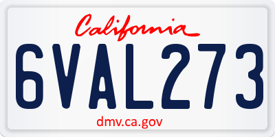 CA license plate 6VAL273