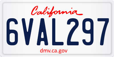 CA license plate 6VAL297