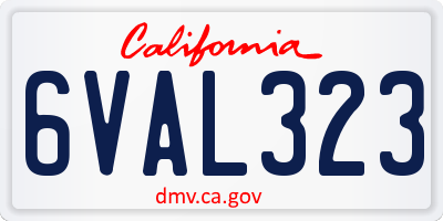 CA license plate 6VAL323