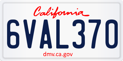 CA license plate 6VAL370