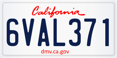 CA license plate 6VAL371