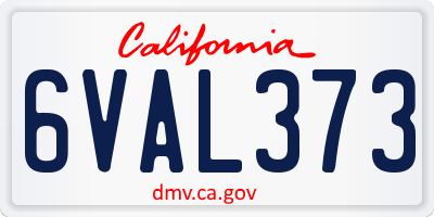 CA license plate 6VAL373