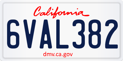 CA license plate 6VAL382