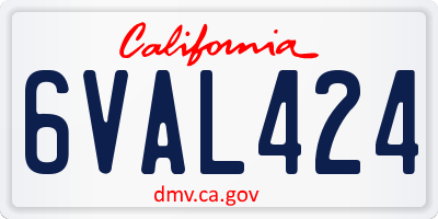CA license plate 6VAL424
