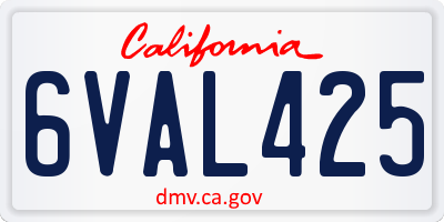 CA license plate 6VAL425