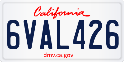 CA license plate 6VAL426