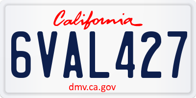 CA license plate 6VAL427