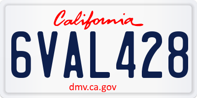 CA license plate 6VAL428