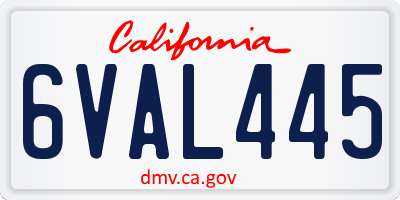CA license plate 6VAL445
