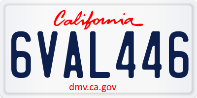 CA license plate 6VAL446