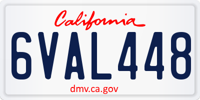 CA license plate 6VAL448