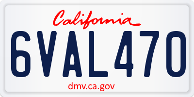 CA license plate 6VAL470