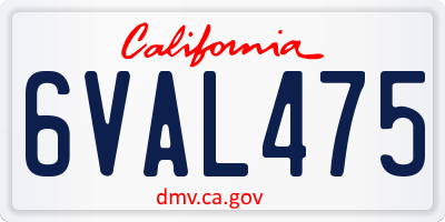 CA license plate 6VAL475