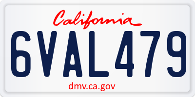 CA license plate 6VAL479