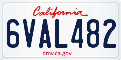 CA license plate 6VAL482