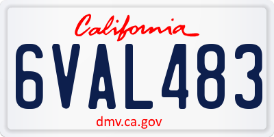 CA license plate 6VAL483