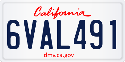 CA license plate 6VAL491