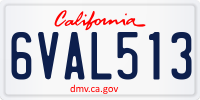 CA license plate 6VAL513