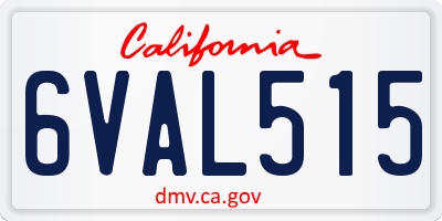 CA license plate 6VAL515