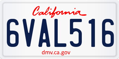 CA license plate 6VAL516