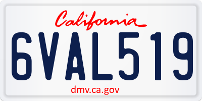 CA license plate 6VAL519