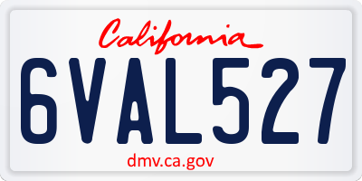 CA license plate 6VAL527