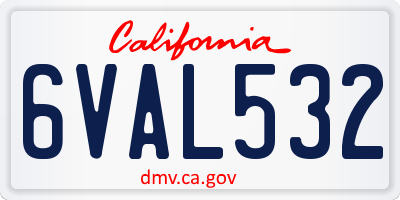 CA license plate 6VAL532