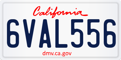 CA license plate 6VAL556