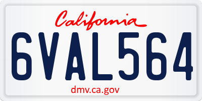 CA license plate 6VAL564
