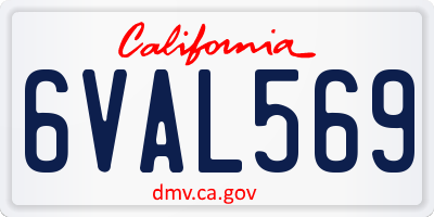 CA license plate 6VAL569