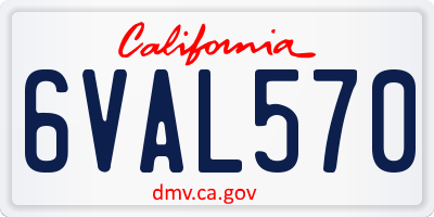 CA license plate 6VAL570