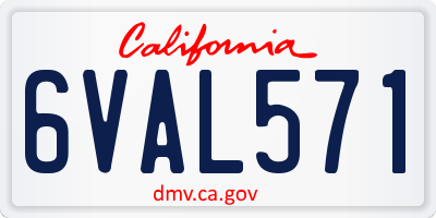 CA license plate 6VAL571